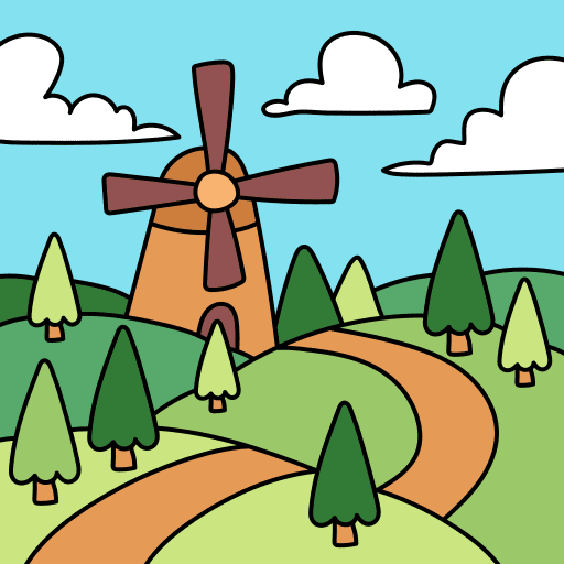 Windmill outdoors landscape scenery icon Windmill outdoors landscape scenery icon