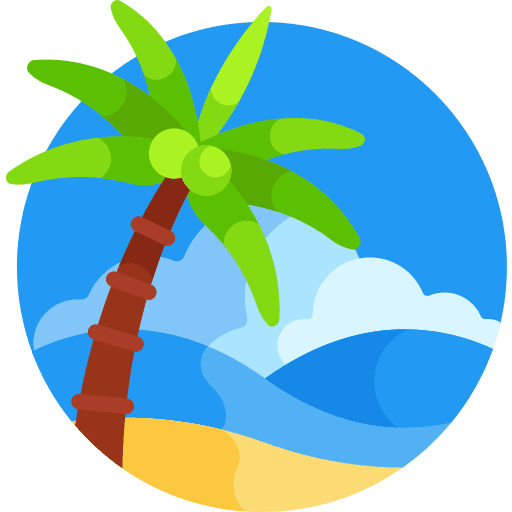 Beach nature summer sun icon