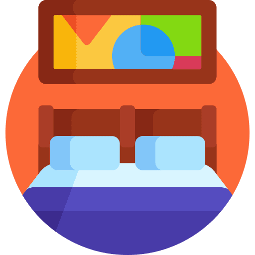 Bed room confort furniture and household icon