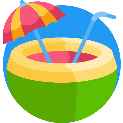 Coconut drink straw coconut alcoholic drinks icon