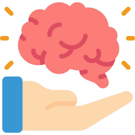 Brain hands and gestures hand sage icon