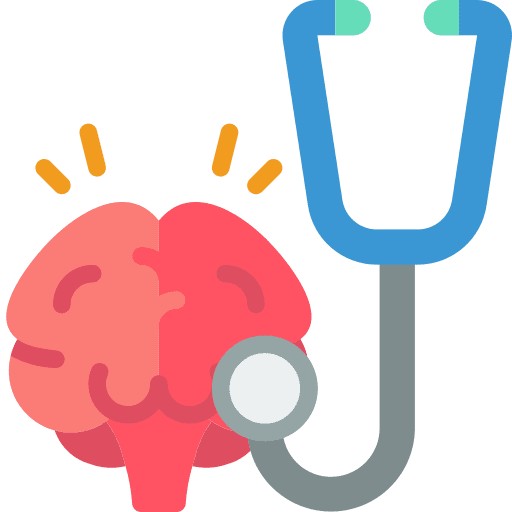 Stethoscope medic health brain icon