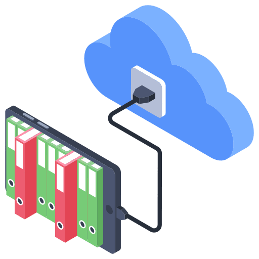 Cloud library computer library ebook icon