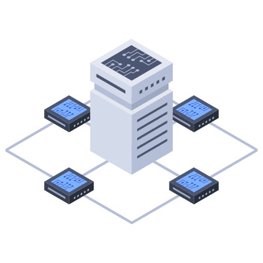 Data center seo and web servers center icon