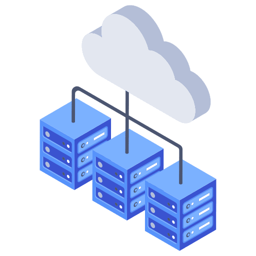 Cloud hosting database server hosting icon