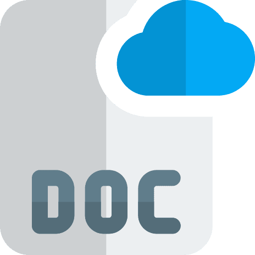 Cloud storage document docs doc file format icon