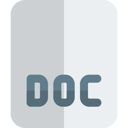 Doc word document doc file format doc file icon