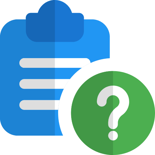 Question mark pencil record book question mark icon