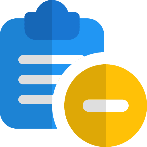 Remove files and folders education notes icon