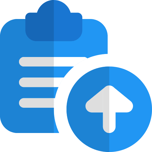 Upload pencil clipboard file icon