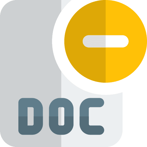 Remove document remove word doc icon