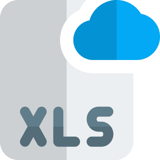 Cloud professions and jobs spreadsheet file format icon