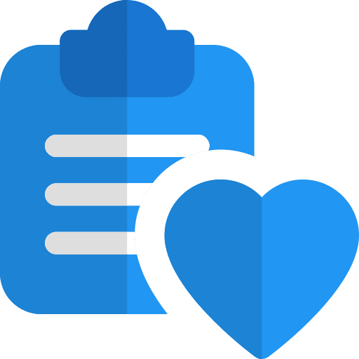 Heart files and folders pencil register icon