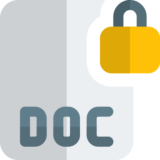 Locked doc file format docs document icon