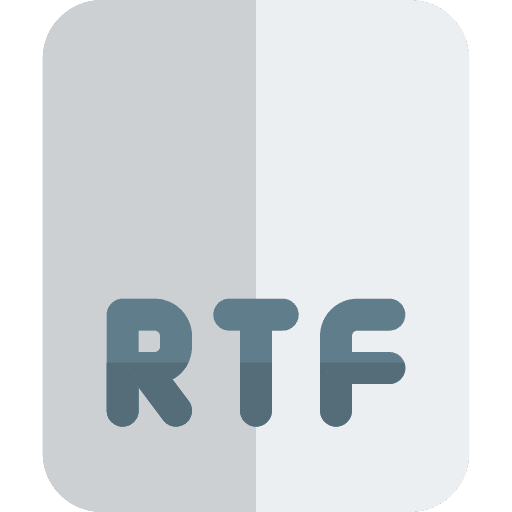 Rtf file interface documents professions and jobs icon