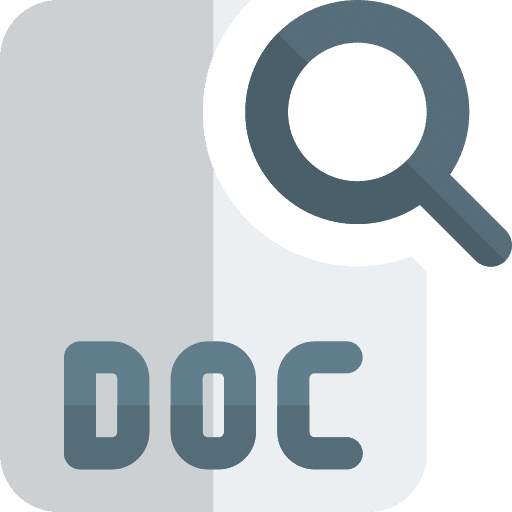 Search professions and jobs search word doc icon