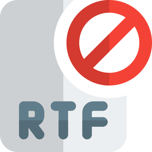Blocked file format rtf file rtf icon