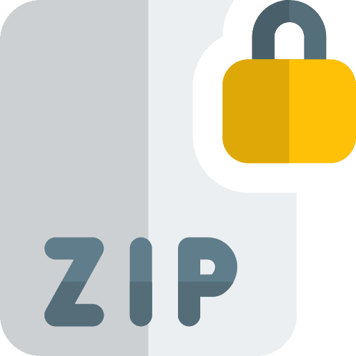 Padlock professions and jobs zip file icon
