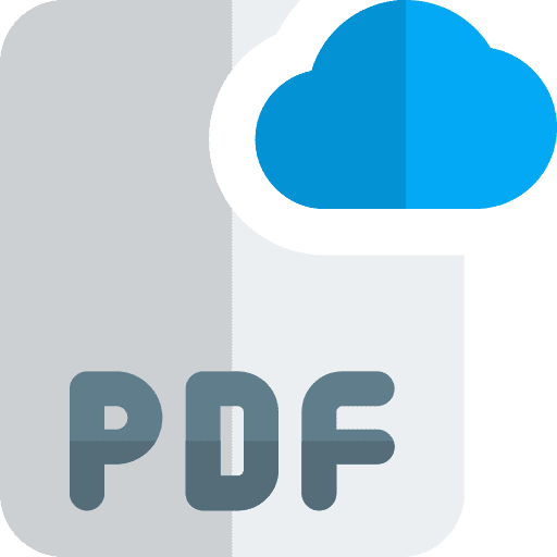 Cloud storage type pdf portable document format icon
