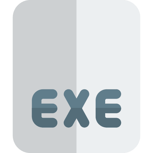 Exe exe file format files and folders professions and jobs icon