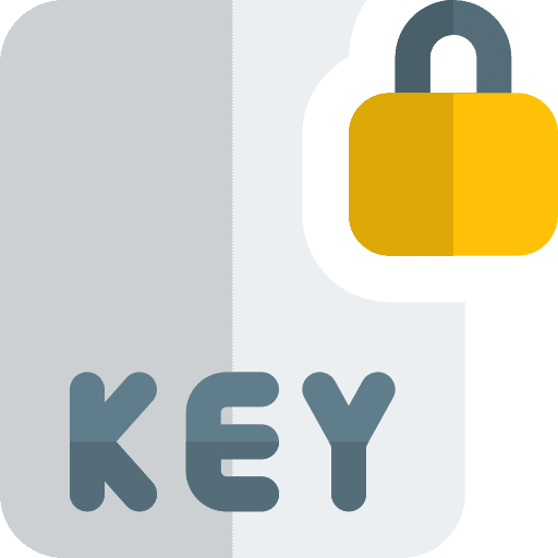 Locked authentication key file icon