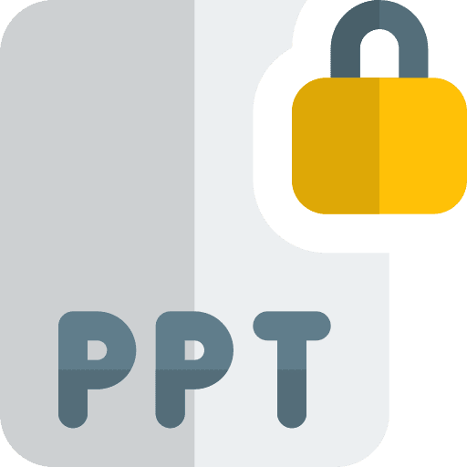 Locked powerpoint interface ppt format icon