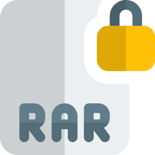 Locked rar file interface rar format icon