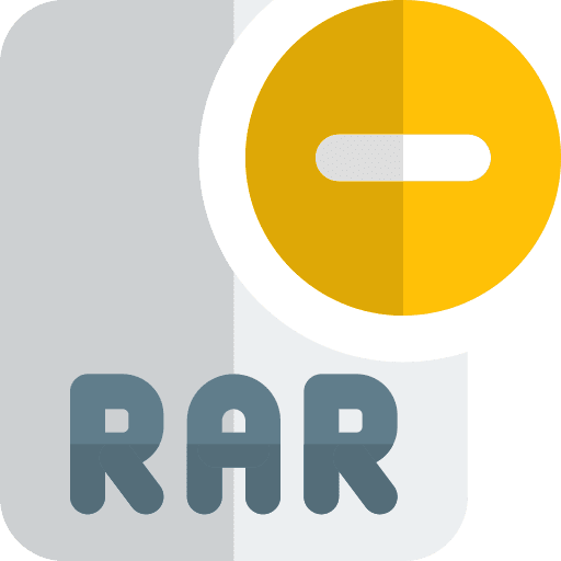 Remove professions and jobs roshal archive compressed rar file format icon