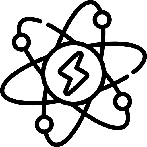 Atom science renewable energy atom icon