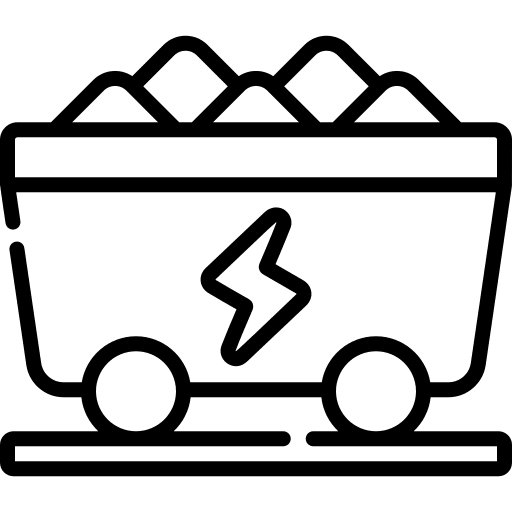 Coal mining industry power icon