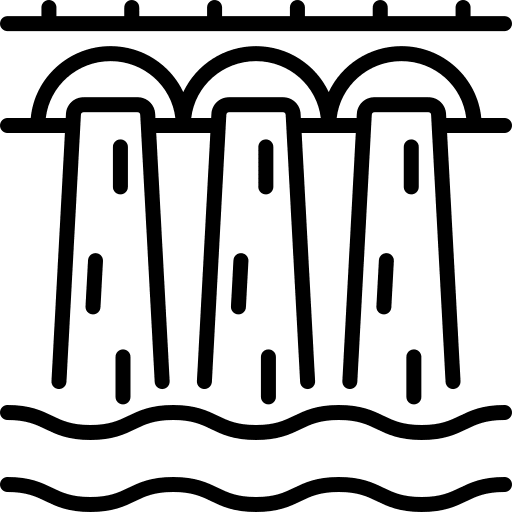 Dam wave power water dam icon