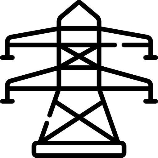 Electric tower electronics eco electric power line icon