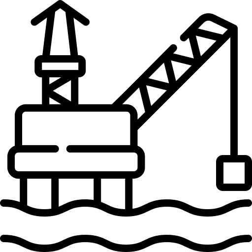 Oil platform platform gas pollution icon