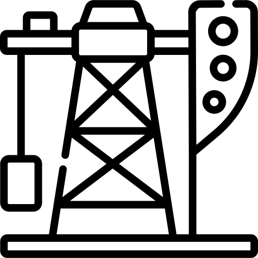 Oil mining construction and tools mine refinery icon