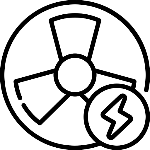 Radioactive nuclear radiation power icon