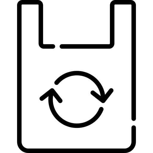 Recycled plastic bag recycle green environment icon