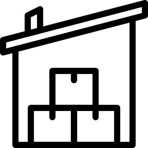 Small industry warehouse limited stock icon