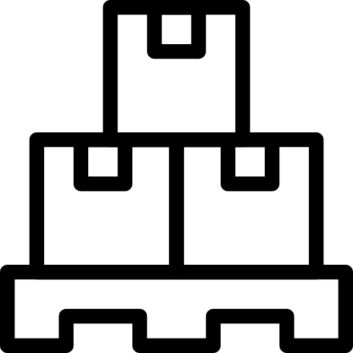 Stack shipping packaging stocks icon