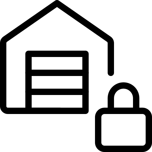 Locked warehouse warehouses industry icon