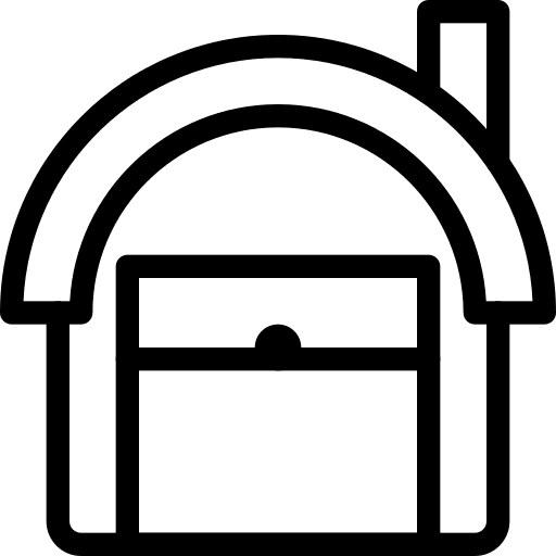 Curve shipping warehouses structure icon