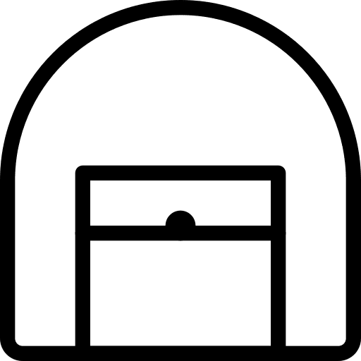 Curved warehouses shipping shipping and delivery icon