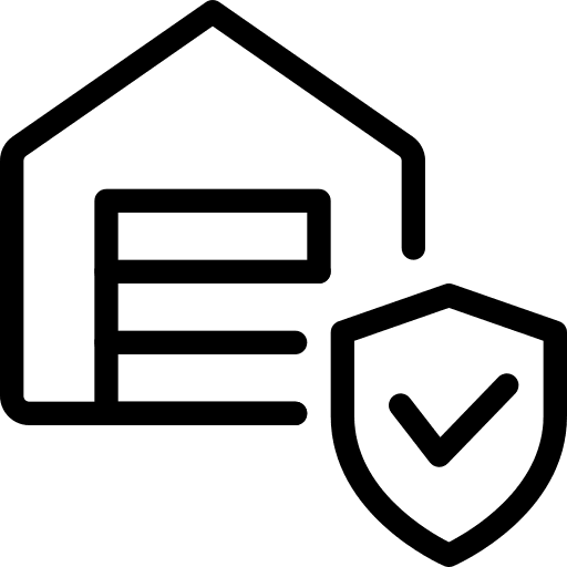 Secure shipping storage warehouse icon