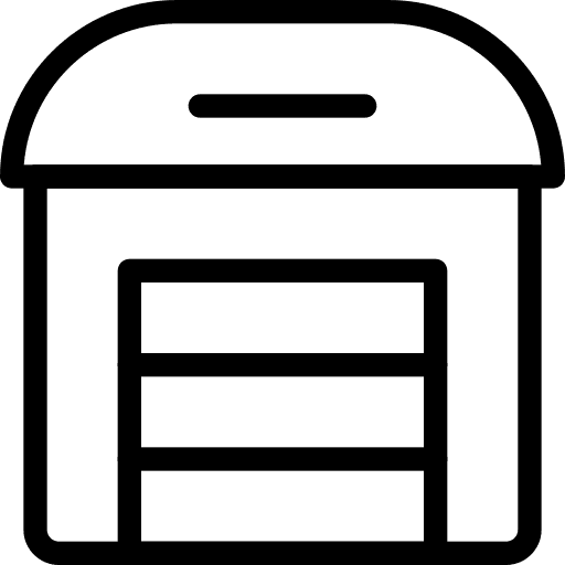 Yard shipping delivery warehouses icon