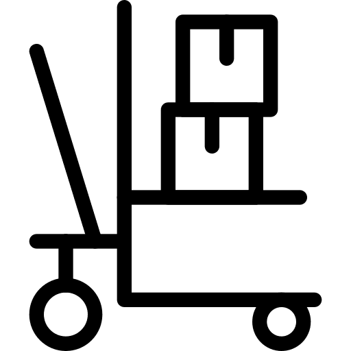 Cart stocks packaging shipping icon