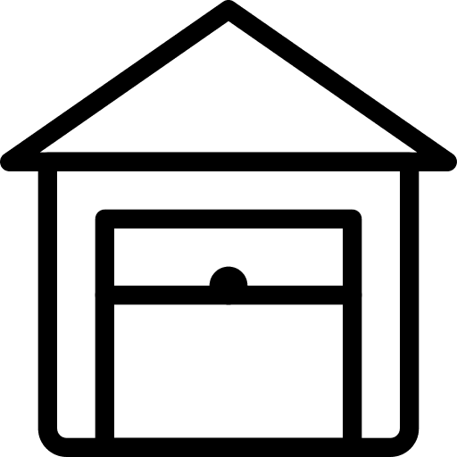 Locked warehouse storage industry icon