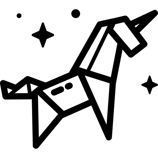 Origami free time unicorn handcraft icon