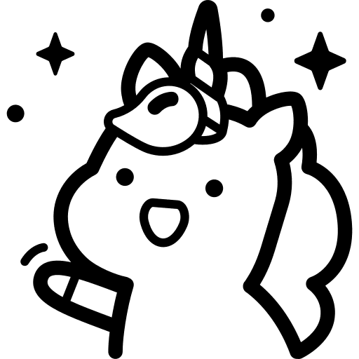 Unicorn animals greeting animal icon