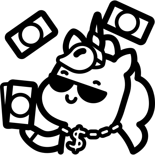 Unicorn folklore smileys money icon