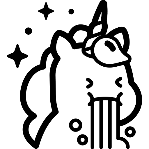 Unicorn smileys fairy tale sick icon