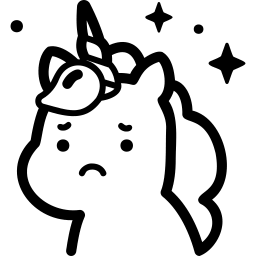 Unicorn animals sad legend icon